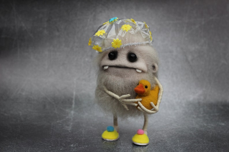 Needle Felted Monsters Toothy Shaggy Monsters Little Yeti Etsy