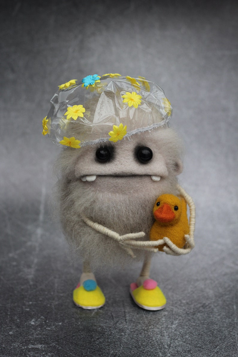 Needle Felted Monsters Toothy Shaggy Monsters Little Yeti Etsy