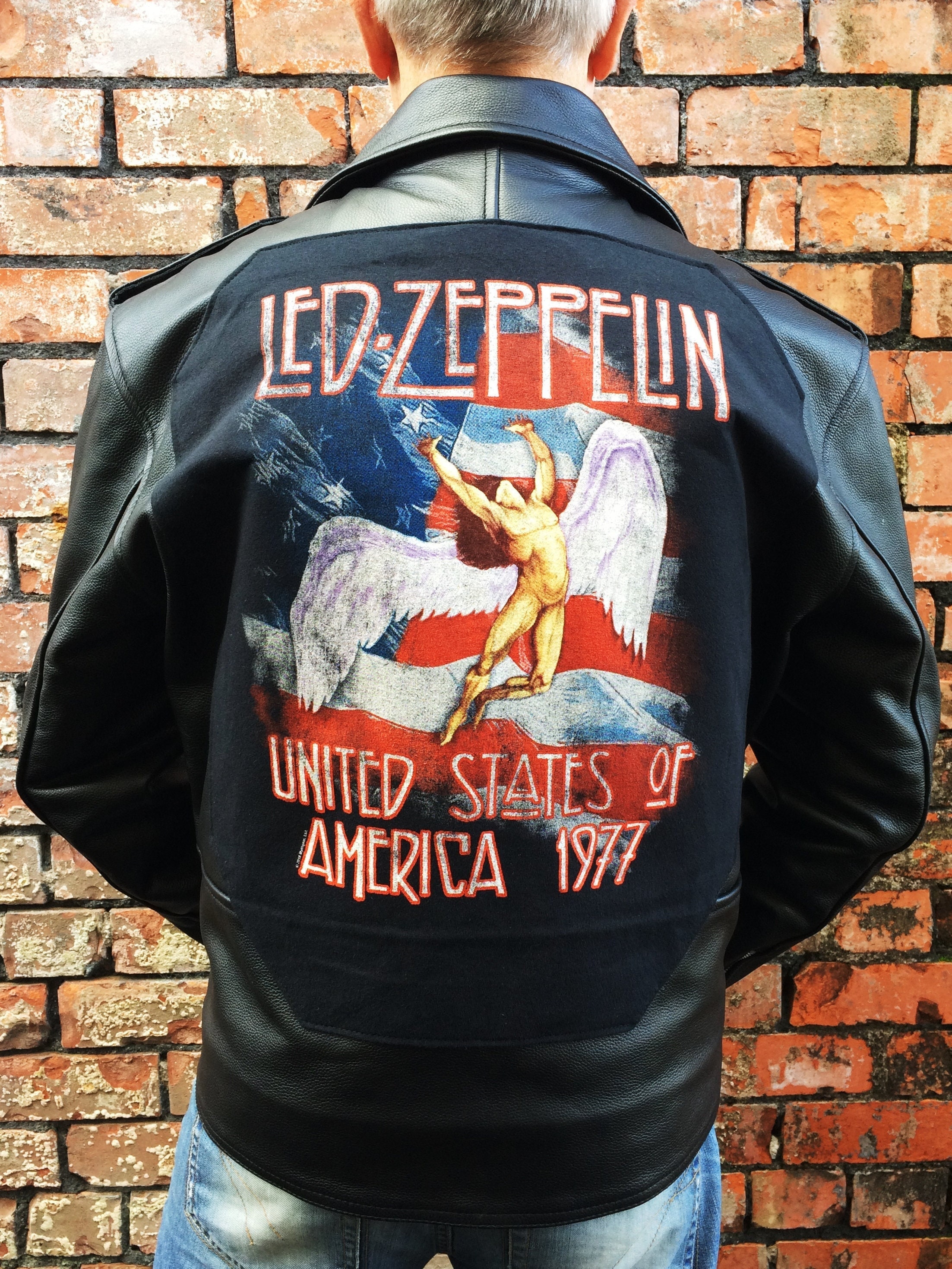 Metalworks Led Zeppelin 'USA 77' Leather Jacket - Etsy Metalworks Led Zeppelin 'USA 77' Leather Jacket - Etsy