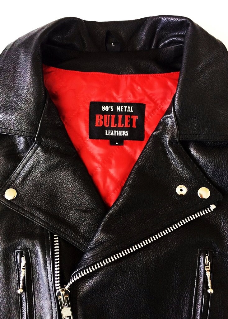 Metalworks 80 s Metal bullet Leather Jacket Etsy UK