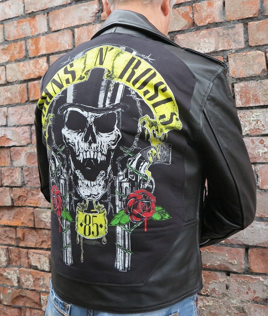 Guns N' Roses ガンズ・アンド・ローゼズ ハンドペイントレザーJKT メタルワークス ガンズ・アンド・ローゼス '85' レザー