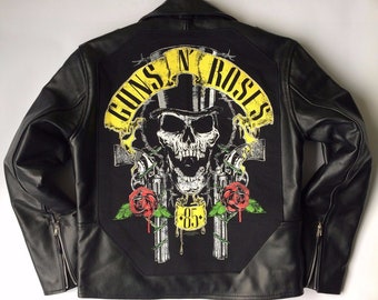 Motorcycle Jackets Guns N Roses White Leather Jacket Axl Rose