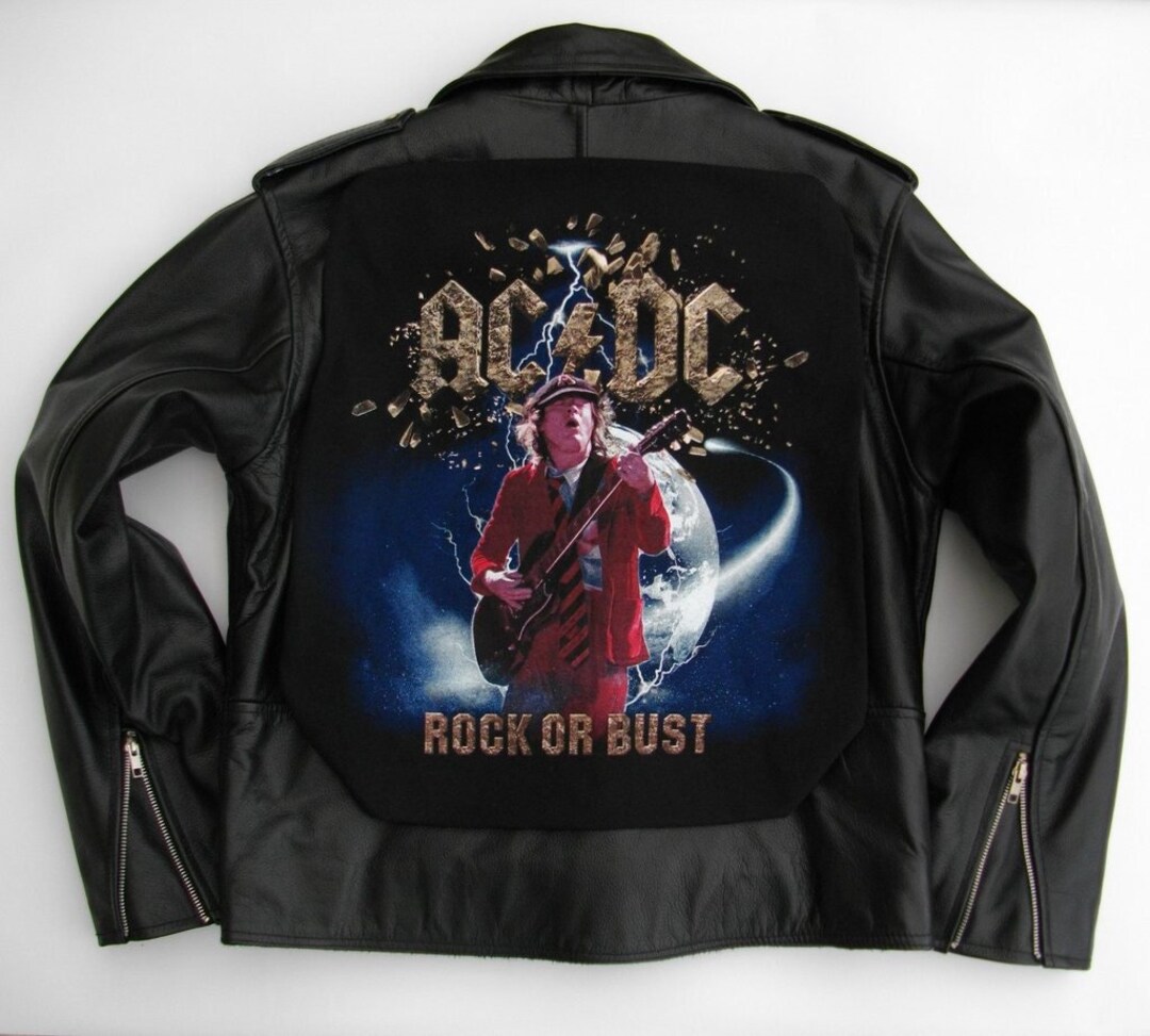 Blouson en cuir Rock Or Bust AC DC Metalworks Etsy Canada