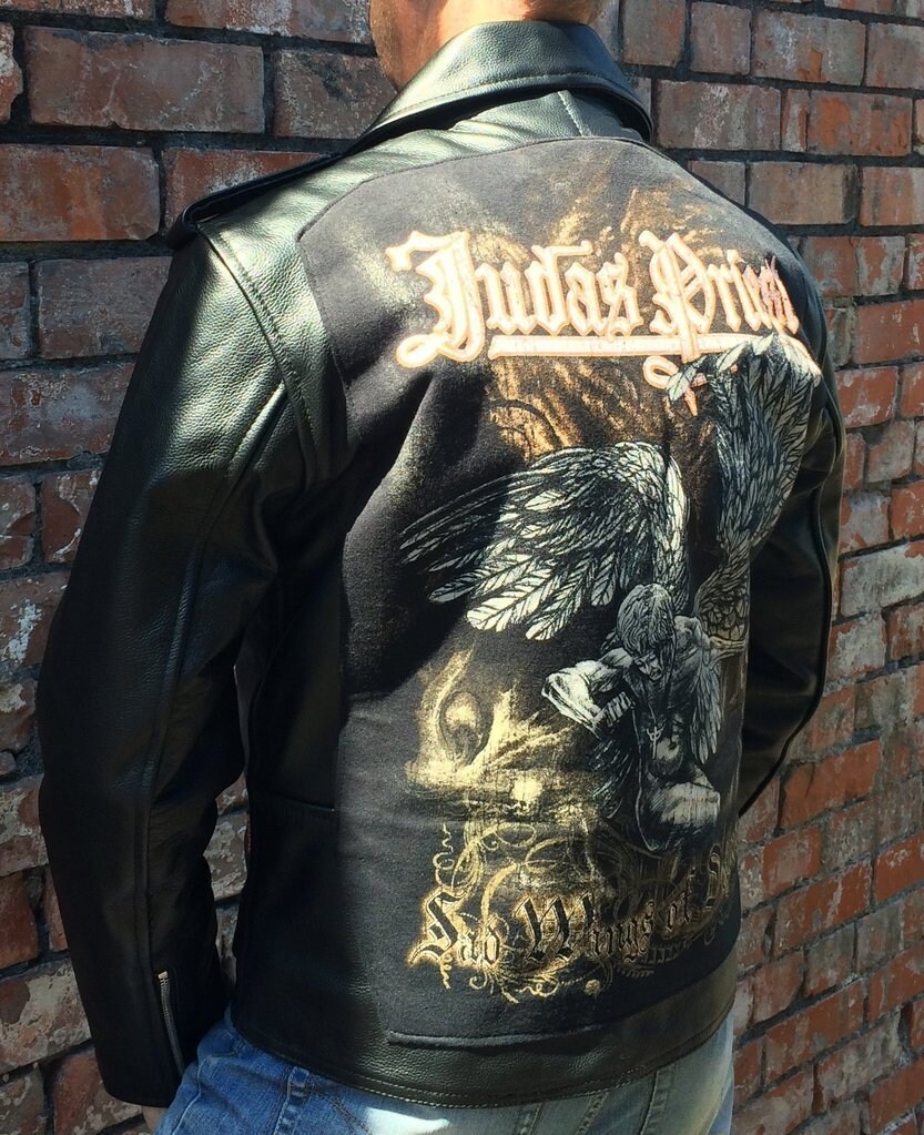 Judas Priest 自作ロゴ入り、レザーライダースシングルジャケット カドヤ KADOYA VNS-4 カドヤ公式ショップ 襟付きシングル