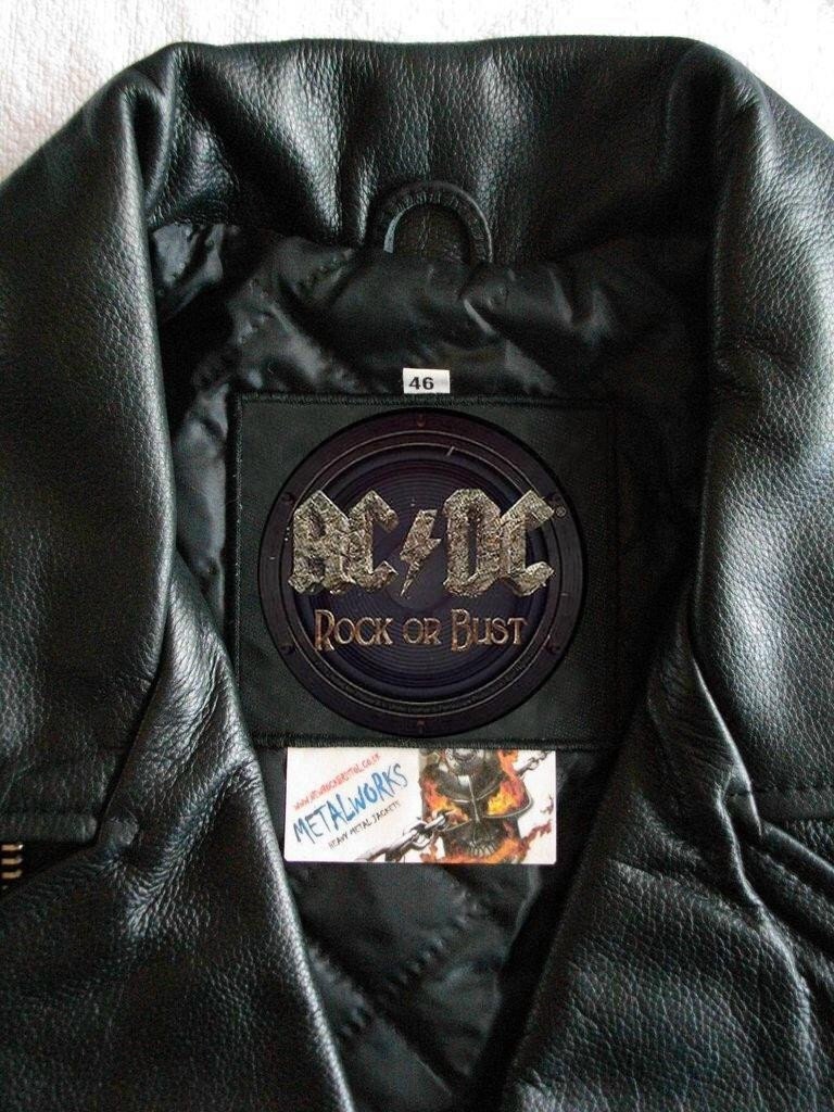 Blouson en cuir Rock Or Bust AC DC Metalworks Etsy Canada