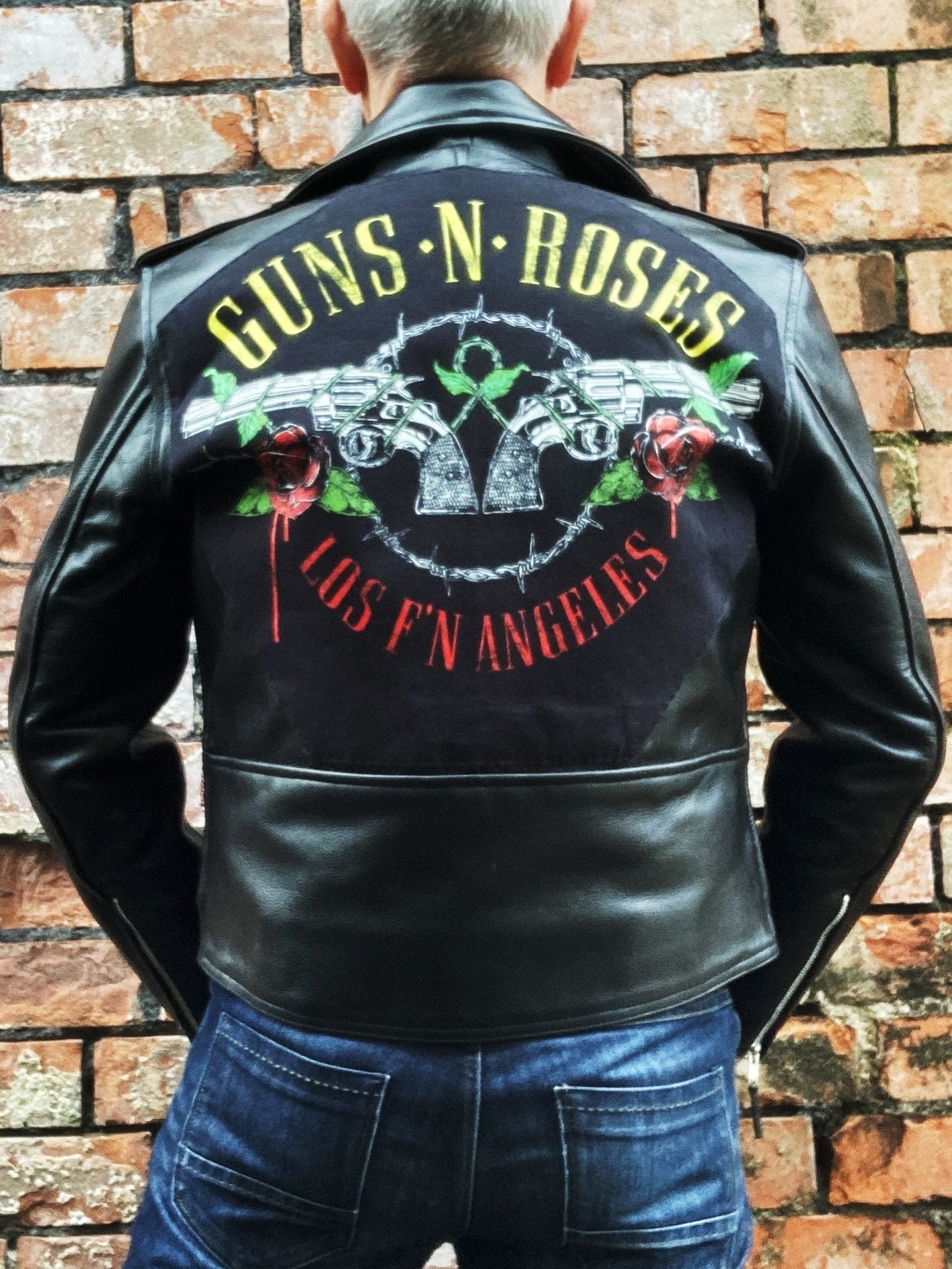 Metalworks Guns N' Roses 'pistols' Leather Jacket - Etsy