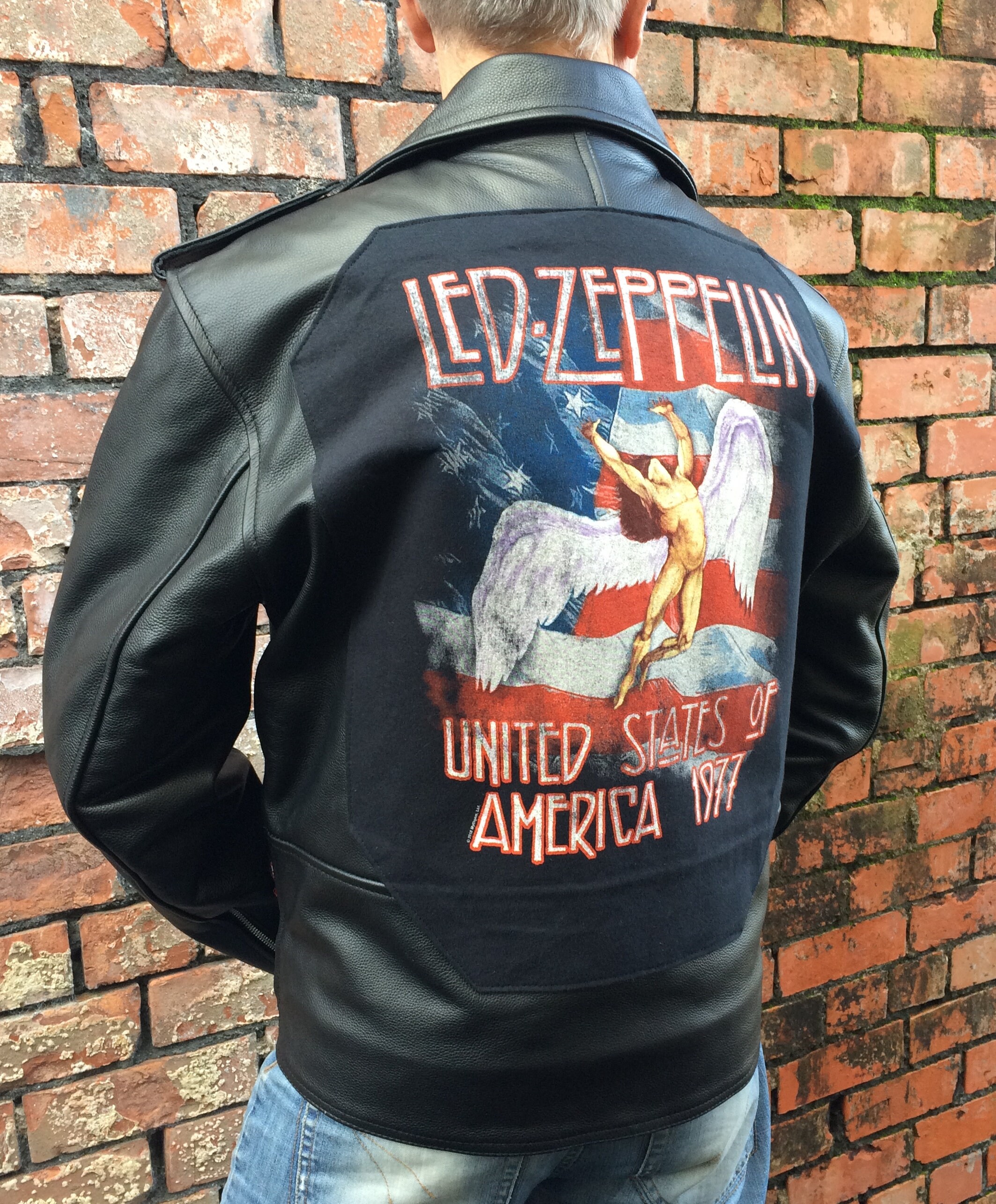Led leather deals jacket