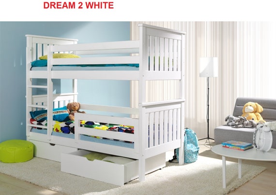 childrens white bunk beds