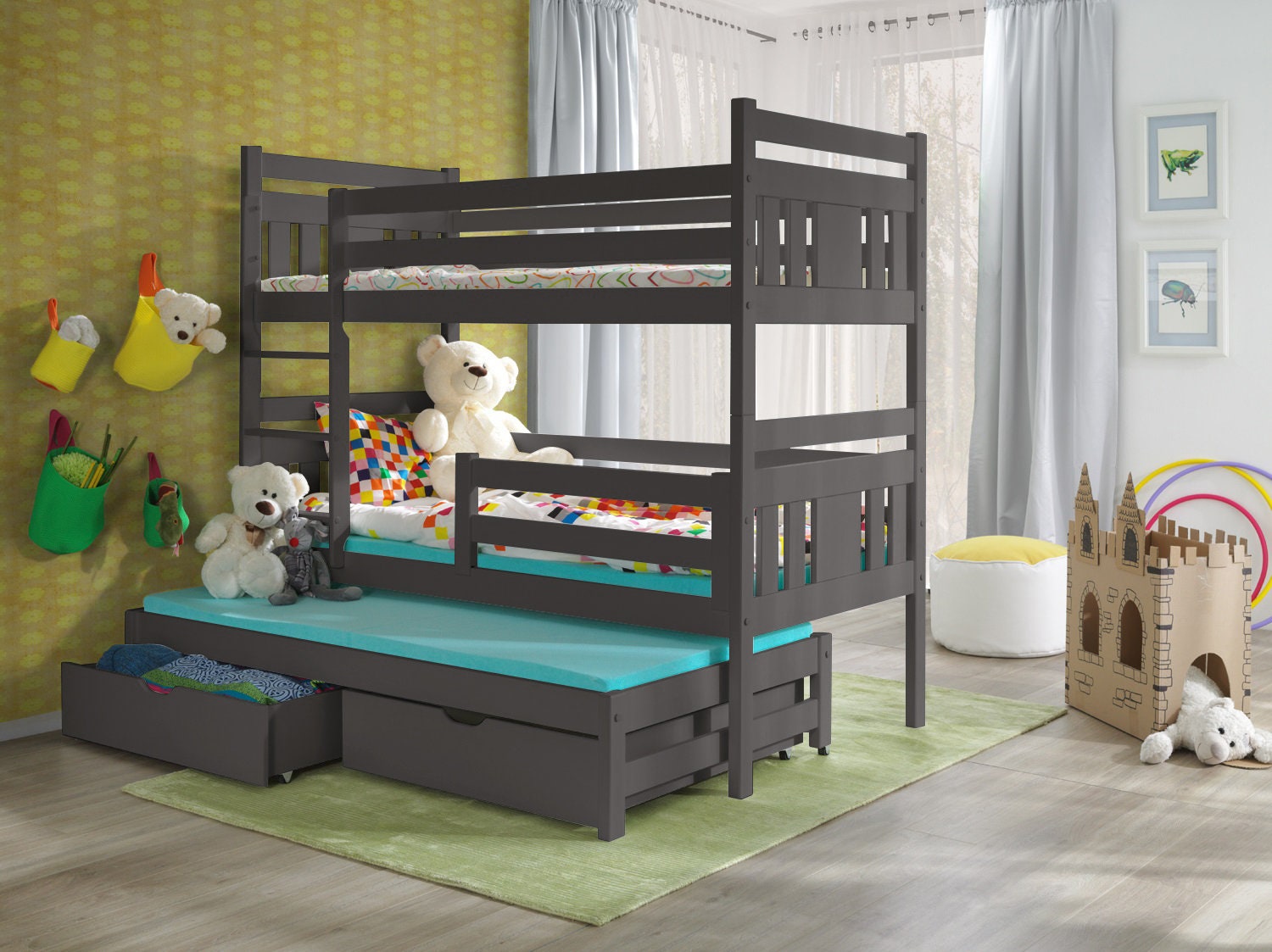 Triple Sleeper Bunk Beds with Mattresses uk