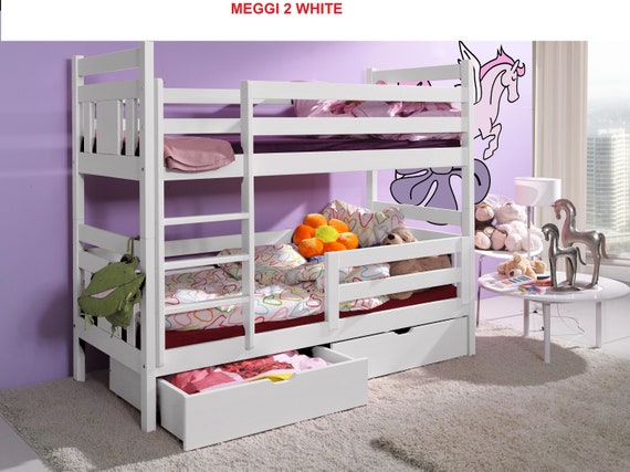 white bunk beds for girls