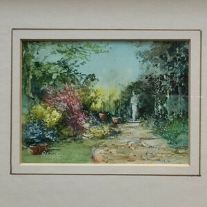 Framed Oil Painting by R L Duton Ornamental Garden. Early 20thC
