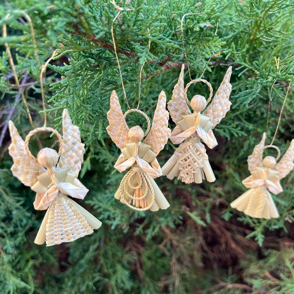 Angels made of straw - Christmas angels - Christmas tree decorations - Guardian angels