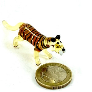 Tiger Mini - Glass Figures - Glass Animals-Tigers Made of Glass - Miniature Tiger - Glass Figure