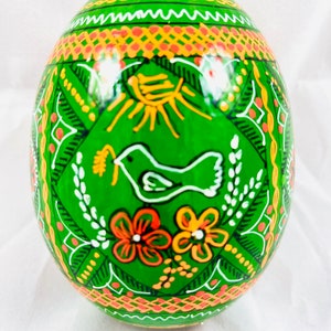 Big wooden egg green -Big Wooden eggs white -blue -Pysanka -Pysanky- Easter egg-