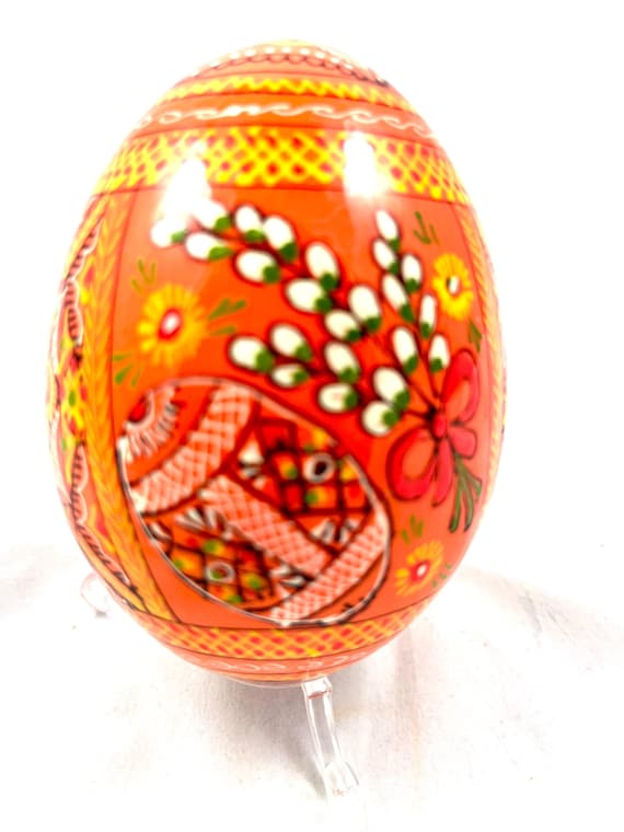 Holzei Groß orange- - Big Wooden Egg orange - Pysanky- Pysanka- Osterei - Easter eggs - Wooden eggs