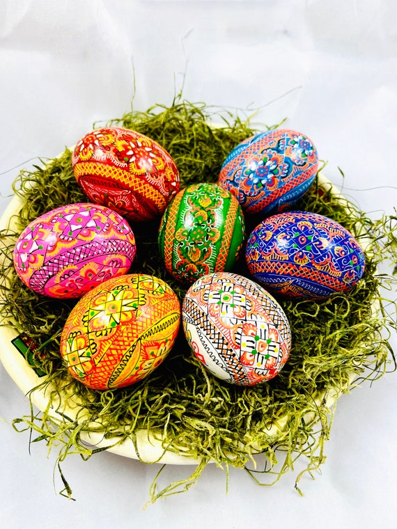 7 Wooden Eggs pysanky Easter Eggs-wooden Eggs Wooden Eggs 