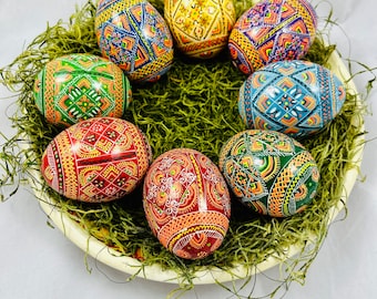 Wooden eggs -Pysanky- Easter egg -Easter eggs-color -Wooden eggs-Uovo di Legno-Wooden eggs-Hand painted Easter eggs