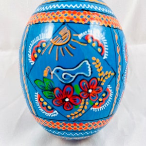 Holzei Groß blau- Big wooden egg - Pysanka - Pysanky - Osterei - Ei aus Holz - Ostereier- Eastern eggs.