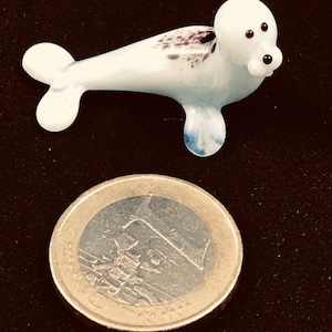 Robbe Mini - glass figurine-miniature glass figurine-seal made of glass-glass animals