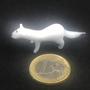 Ermine Mini - Glass Figure - Glass Figures - Ermine made of glass - Miniature made of glass - Glass Animals