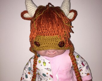 Crochet Highland Cow Hat