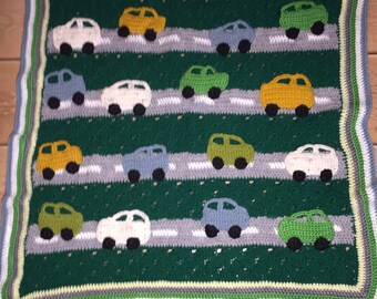 Crochet Car Baby Blanket