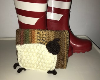 Crochet Sheep Boot Toppers