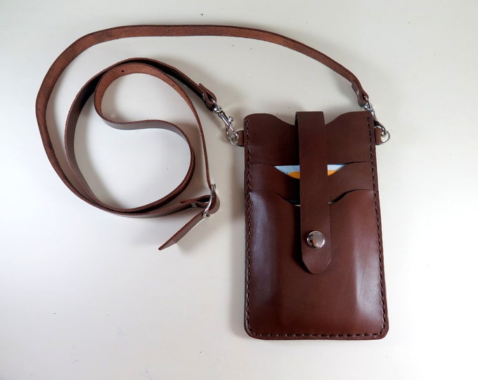 IPhone 12 Pro Max Crossbody Bag Leather iPhone 12 Wallet Case Neck