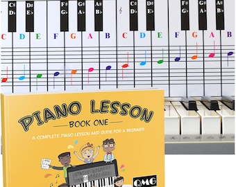 Piano and Keyboard Note Chart and Complete Color Note Piano Music Lesson and Guide Book for Kids and Beginners; Designed and Printed in USA
