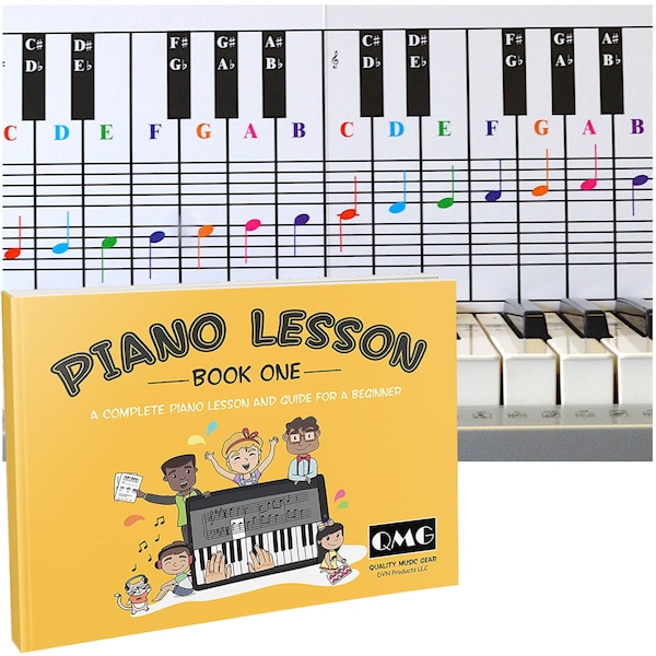 Piano and Keyboard Note Chart and Complete Color Note Piano Music Lesson and Guide Book for Kids and Beginners; Designed and Printed in USA