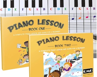 Color Piano & Keyboard Note Chart and Complete Color Piano Book 1 and 2