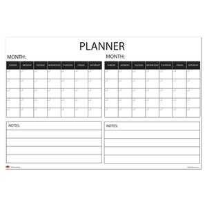 Large Dry Erase Calendar for Wall 2 Month Yearly Wall Planner, Folded, Erasable & Reusable Laminated Calendar, Size 36&quot; x 24&quot;
