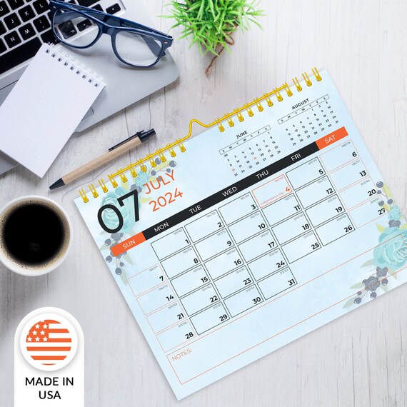 New 2024 2025 Desk Calendar Simple Black White Coil Calendar To Do