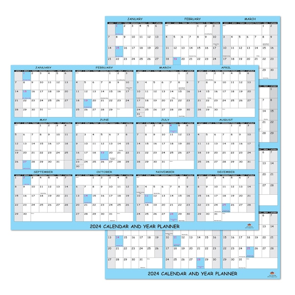 2024 Laminated Wall Calendar Etsy