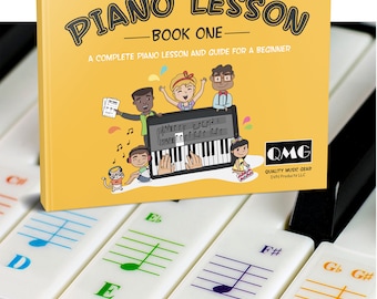 Color Piano and Keyboard Stickers and Complete Color Note Piano Music Lesson and Guide Book; Designed and Printed in USA