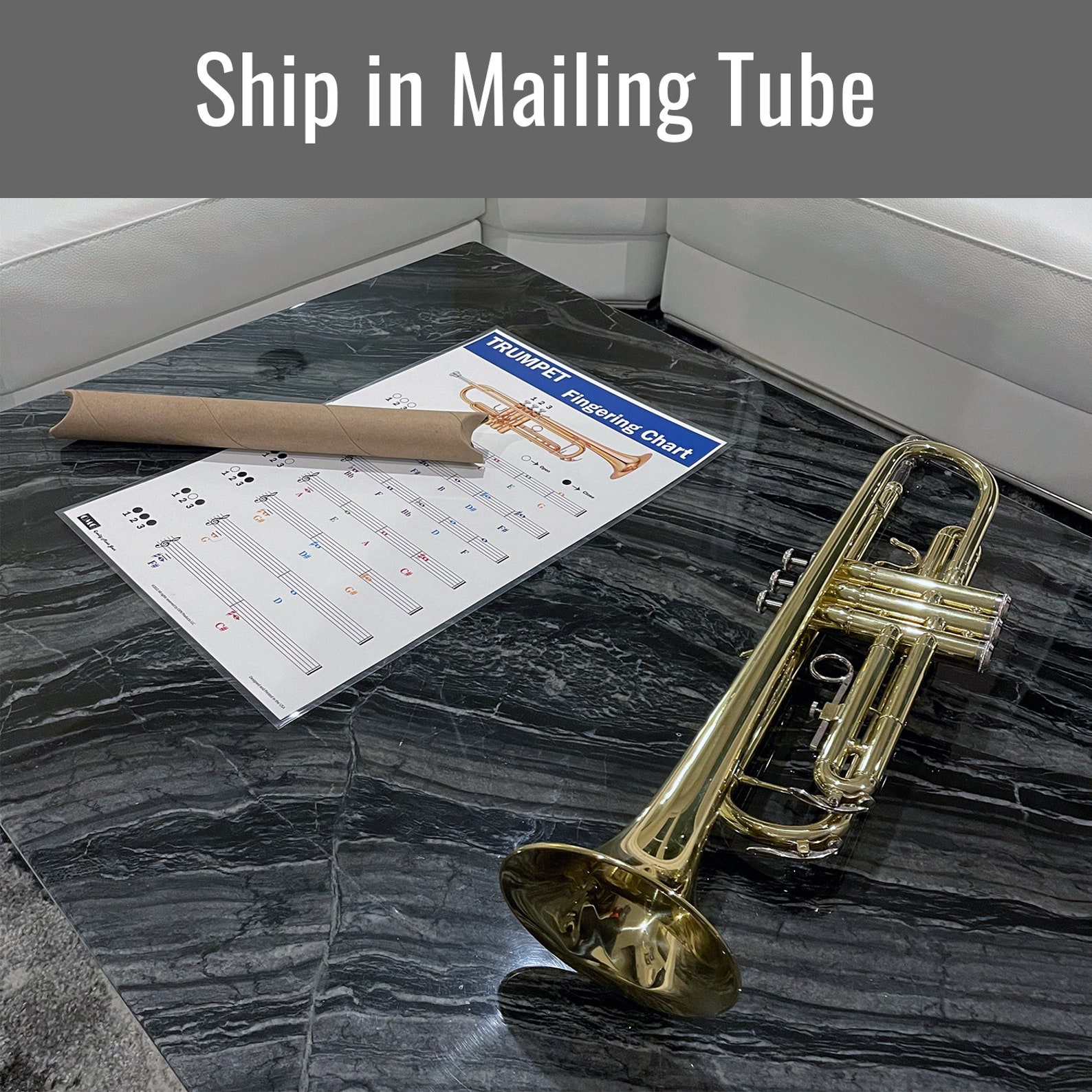 Trumpet Fingering Chart With Color-coded Notes, Learn Trumpet Technique ...