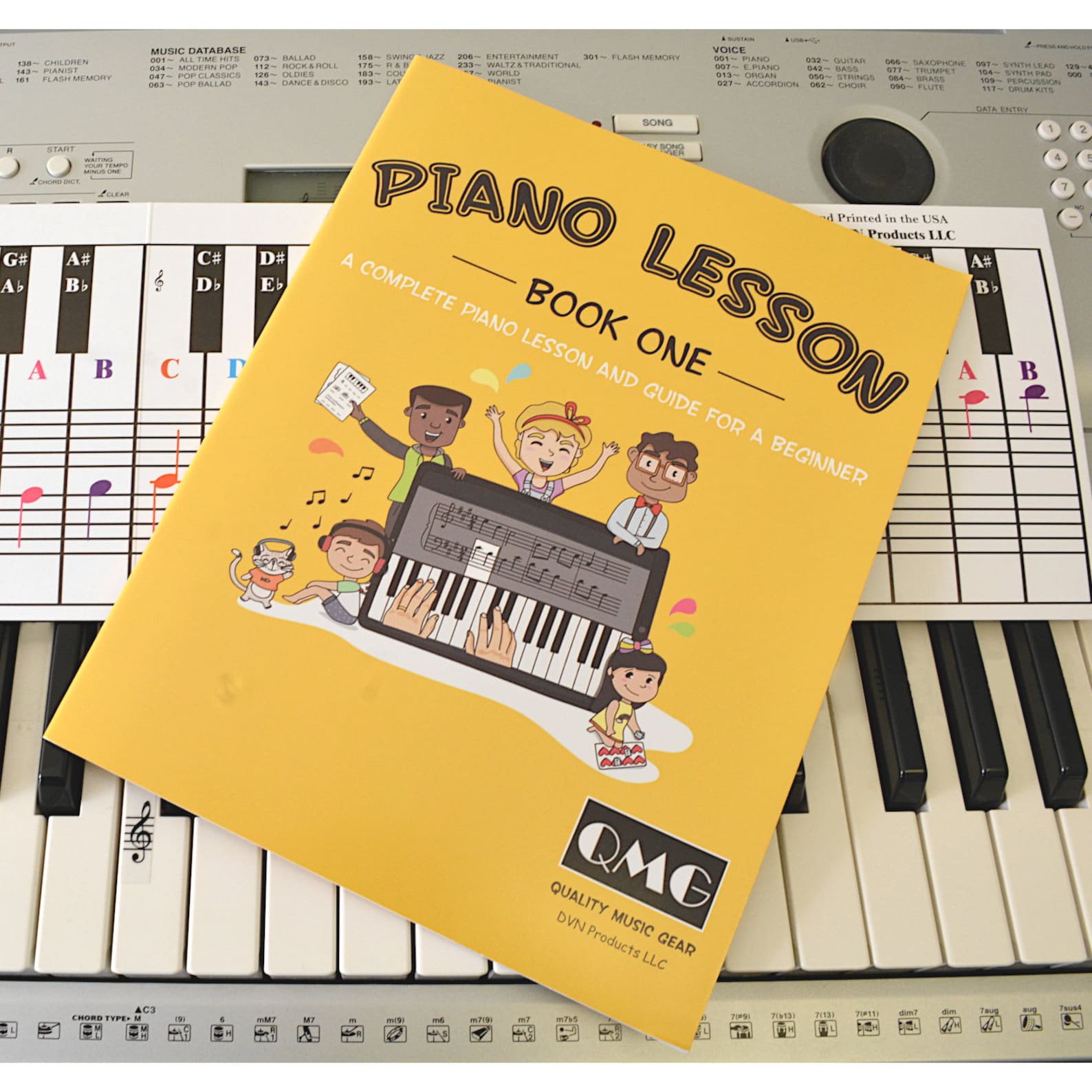 Keyboard Music Lesson Piano and Keyboard Note Chart and Complete Color Note Piano Music ...