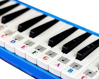 Piano Stickers for 32/37 Key Melodica-Transparent and Removable with Free Piano Ebook