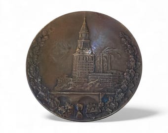 1925 Cleveland Trust Company Bronze Medallion 4” Double-Sided Corporate Testimonial Medal