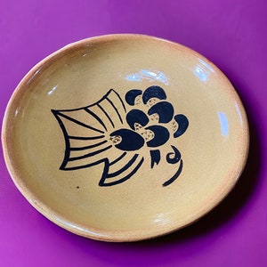Art Pottery Plate / Shallow Dish 9.25” Signed J. Devane Devine    Natural Crazing Imperfections