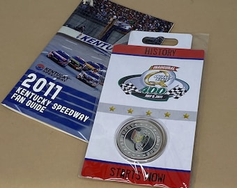 NASCAR Kentucky Motor Speedway Inaugural Quaker State 400 2011 Fan Guide with Commemorative Coin History Starts Now