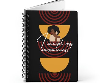 I Am Awesome Spiral Bound Journal Black