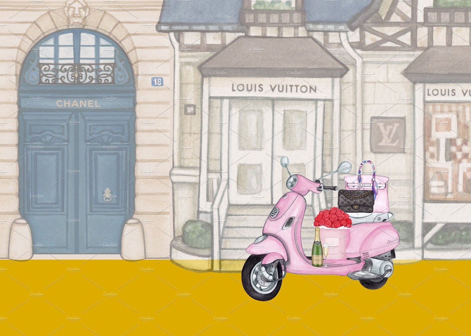 Louis Vuitton Watercolor - Etsy