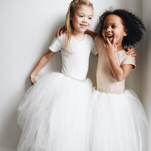 Handmade Long tulle tutu flower girl ballet skirt. image 3