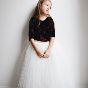 Handmade Long tulle tutu flower girl ballet skirt.