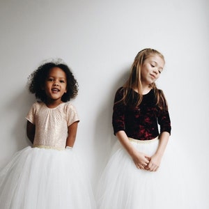 Handmade Long tulle sparkly tutu flower girl ballet skirt. image 2