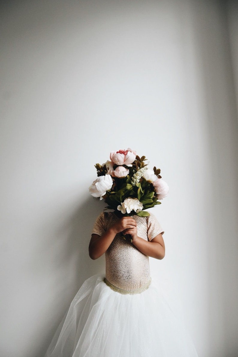 Handmade Long tulle sparkly tutu flower girl ballet skirt. image 7