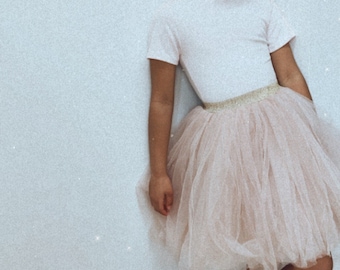 Gonna tutù in tulle rosa cipria fatta a mano