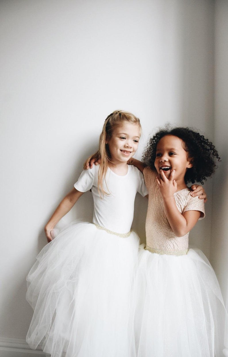 Handmade Long tulle tutu flower girl ballet skirt. image 3