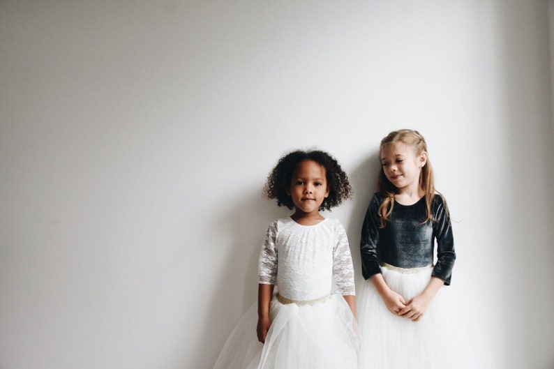 Handmade Long tulle sparkly tutu flower girl ballet skirt. image 3